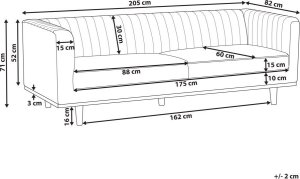 Beliani Sofa 3-osobowa jasnobrązowa SKAULE 9