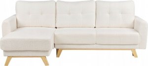 Beliani Sofa narożna boucle prawostronna biała SIRO 4