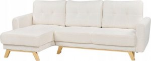 Beliani Sofa narożna boucle prawostronna biała SIRO 5