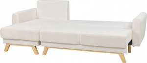 Beliani Sofa narożna boucle prawostronna biała SIRO 6