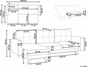 Beliani Sofa narożna boucle prawostronna biała SIRO 8