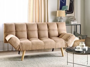 Beliani Sofa rozkładana brązowa INGARO 2