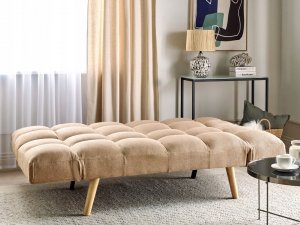 Beliani Sofa rozkładana brązowa INGARO 3