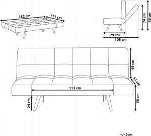 Beliani Sofa rozkładana brązowa INGARO 9