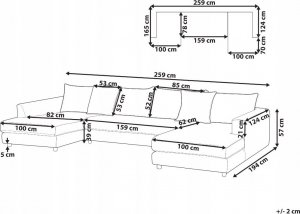 Beliani Sofa 5-osobowa jasnobeżowa LILVIKEN 10