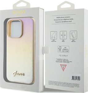 Guess Guess GUHCP14LPSAIRSD iPhone 14 Pro 6.1" złoty/gold hardcase Saffiano Iridescent Script 8