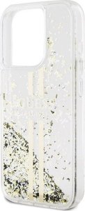 Guess Guess GUHCP15LLFCSEGT iPhone 15 Pro 6.1" transparent hardcase Liquid Glitter Gold Stripes 6