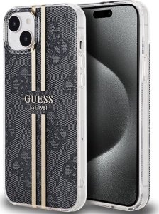 Guess Guess GUHCP15SH4PSEGK iPhone 15 / 14 / 13 6.1" czarny/black hardcase IML 4G Gold Stripe 1