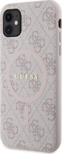 Guess GUHMN61G4GFRP iPhone 11 6.1" / Xr różowy/pink hardcase 4G Collection Leather Metal Logo MagSafe 2