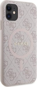 Guess GUHMN61G4GFRP iPhone 11 6.1" / Xr różowy/pink hardcase 4G Collection Leather Metal Logo MagSafe 4