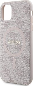 Guess GUHMN61G4GFRP iPhone 11 6.1" / Xr różowy/pink hardcase 4G Collection Leather Metal Logo MagSafe 6