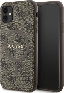 Guess Guess GUHMN61G4GFRW iPhone 11 6.1" / Xr brązowy/brown hardcase 4G Collection Leather Metal Logo MagSafe 1