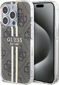 Guess Guess GUHCP15XH4PSEGW iPhone 15 Pro Max 6.7" brązowy/brown hardcase IML 4G Gold Stripe 1