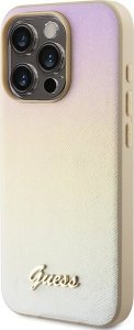 Guess GUHCP15XPSAIRSD iPhone 15 Pro Max 6.7" złoty/gold hardcase Saffiano Iridescent Script 2