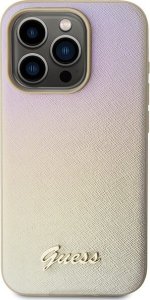 Guess GUHCP15XPSAIRSD iPhone 15 Pro Max 6.7" złoty/gold hardcase Saffiano Iridescent Script 3