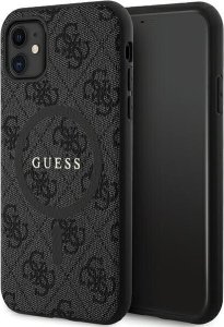 Guess Guess GUHMN61G4GFRK iPhone 11 6.1" / Xr czarny/black hardcase 4G Collection Leather Metal Logo MagSafe 1