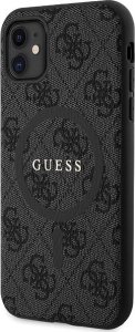 Guess GUHMN61G4GFRK iPhone 11 6.1" / Xr czarny/black hardcase 4G Collection Leather Metal Logo MagSafe 2