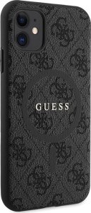Guess GUHMN61G4GFRK iPhone 11 6.1" / Xr czarny/black hardcase 4G Collection Leather Metal Logo MagSafe 4
