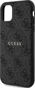 Guess GUHMN61G4GFRK iPhone 11 6.1" / Xr czarny/black hardcase 4G Collection Leather Metal Logo MagSafe 6
