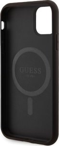 Guess GUHMN61G4GFRK iPhone 11 6.1" / Xr czarny/black hardcase 4G Collection Leather Metal Logo MagSafe 7
