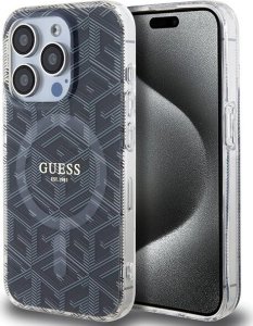 Guess Guess GUHMP15LHGCUSTGK iPhone 15 Pro 6.1" czarny/black hardcase IML GCube MagSafe 1