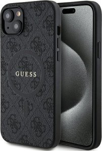 Guess Guess GUHMP15MG4GFRK iPhone 15 Plus / 14 Plus 6.7" czarny/black hardcase 4G Collection Leather Metal Logo MagSafe 1