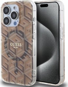 Guess Guess GUHMP15LHGCUSTGW iPhone 15 Pro 6.1" brązowy/brown hardcase IML GCube MagSafe 1