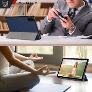 Etui na tablet Alogy Etui do Xiaomi Redmi Pad SE 2023 11" Smart Case Cover z klapką obudowa futerał pokrowiec Granatowe 9
