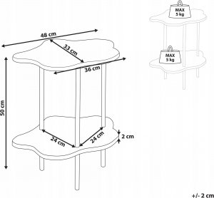 Beliani Stolik pomocniczy biało-czarny CLOUD 3