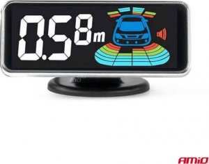 AMiO Czujniki parkowania cofania czarne wewnętrzne 16,5mm 8szt LED 3D AMIO-03196 2