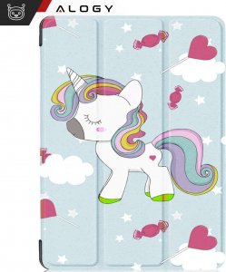 Etui na tablet Alogy Etui do Samsung Galaxy Tab A9 2023 8.7" X110/X115 obudowa na tablet Case Book Cover Unicorn Jednorożec niebieskie 11