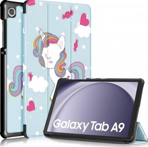 Etui na tablet Alogy Etui do Samsung Galaxy Tab A9 2023 8.7" X110/X115 obudowa na tablet Case Book Cover Unicorn Jednorożec niebieskie 13