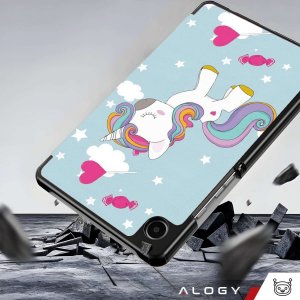 Etui na tablet Alogy Etui do Samsung Galaxy Tab A9 2023 8.7" X110/X115 obudowa na tablet Case Book Cover Unicorn Jednorożec niebieskie 10