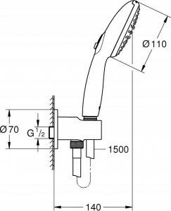 Zestaw prysznicowy Grohe Tempesta 110 Zestaw prysznicowy 2