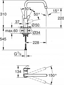 Bateria kuchenna Grohe Eurosmart Jednouchwytowa bateria zlewozmywakowa, DN 15 czarny mat 2