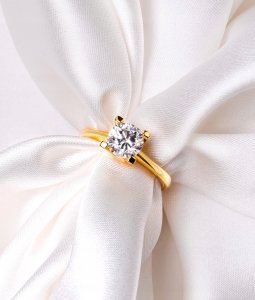 Peterson Pozłacany Pierścionek Z Cyrkonią 2