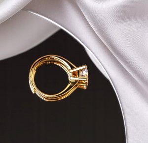 Peterson Pozłacany Pierścionek Z Cyrkonią 3