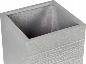 Beliani Doniczka 40 x 40 x 77 cm beżowoszara DION 5