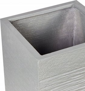 Beliani Doniczka 40 x 40 x 77 cm beżowoszara DION 10