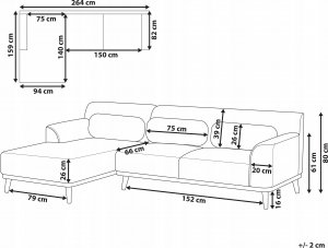 Beliani Narożnik sztruksowy prawostronny ciemnozielony SIMOS 3
