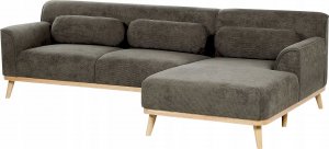 Beliani Narożnik sztruksowy lewostronny ciemnozielony SIMOS 5