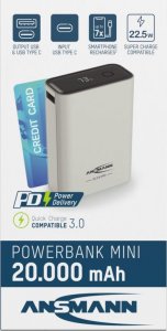 Powerbank Ansmann Ansmann Powerbank PRO 20.000 mAh USB-A+C Port 22,5W wh. 1700-0157 12
