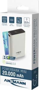 Powerbank Ansmann Ansmann Powerbank PRO 20.000 mAh USB-A+C Port 22,5W wh. 1700-0157 10