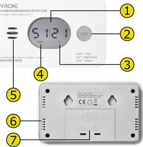 Orno ORNO CZUJNIK TLENKU WĘGLA 2xAA 9