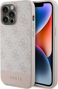 Guess Guess GUHCP14LG4GLPI iPhone 14 Pro 6,1" różowy/pink hard case 4G Stripe Collection 1