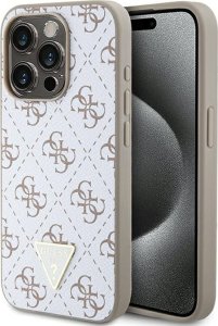 Guess Guess GUHCP15LPG4GPH iPhone 15 Pro 6.1" biały/white hardcase 4G Triangle Metal Logo 1