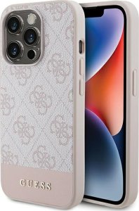 Guess Guess GUHCP15LG4GLPI iPhone 15 Pro 6.1" różowy/pink hardcase 4G Stripe Collection 1