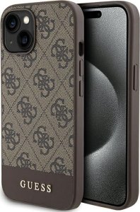 Guess Guess GUHCP15SG4GLBR iPhone 15 / 14 / 13 6.1" brązowy/brown hardcase 4G Stripe Collection 1