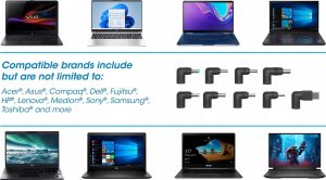 Zasilacz do laptopa Manhattan 60 W, Wiele wtyczek, 4 A, 20 V (180962) 7