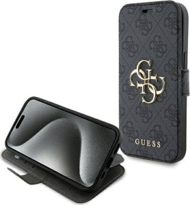 Guess Etui Guess GUBKP15S4GMGGR Apple iPhone 15 / 14 / 13 book 4G Metal Logo szary/grey 12